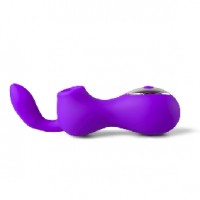 Clitoral Stimulator with 2 motors Silicone Rechargeable 12 Speeds PURPLE